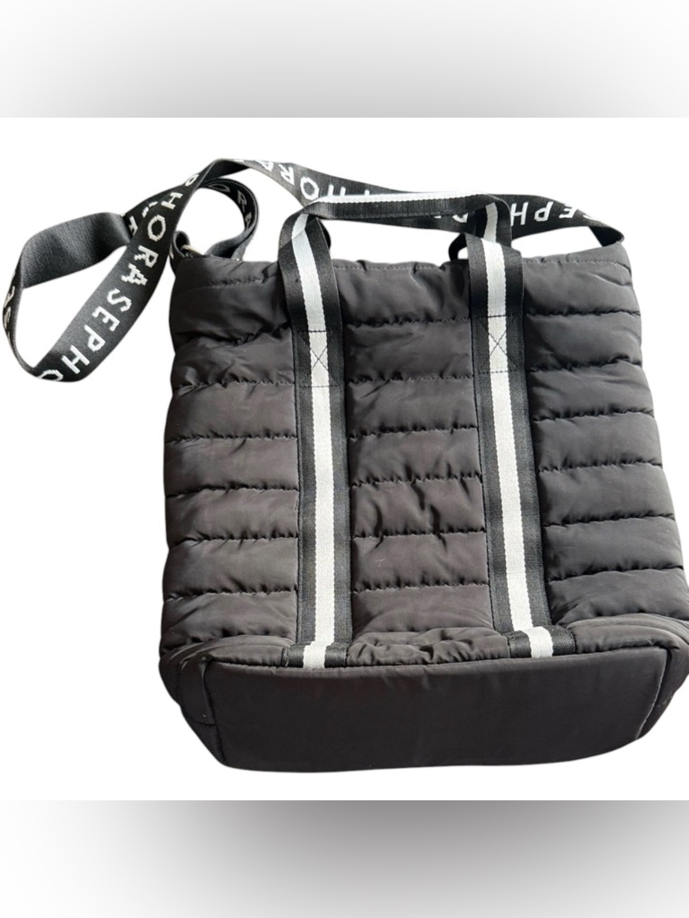 Sephora Black Puffer Tote Bag